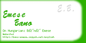 emese bano business card